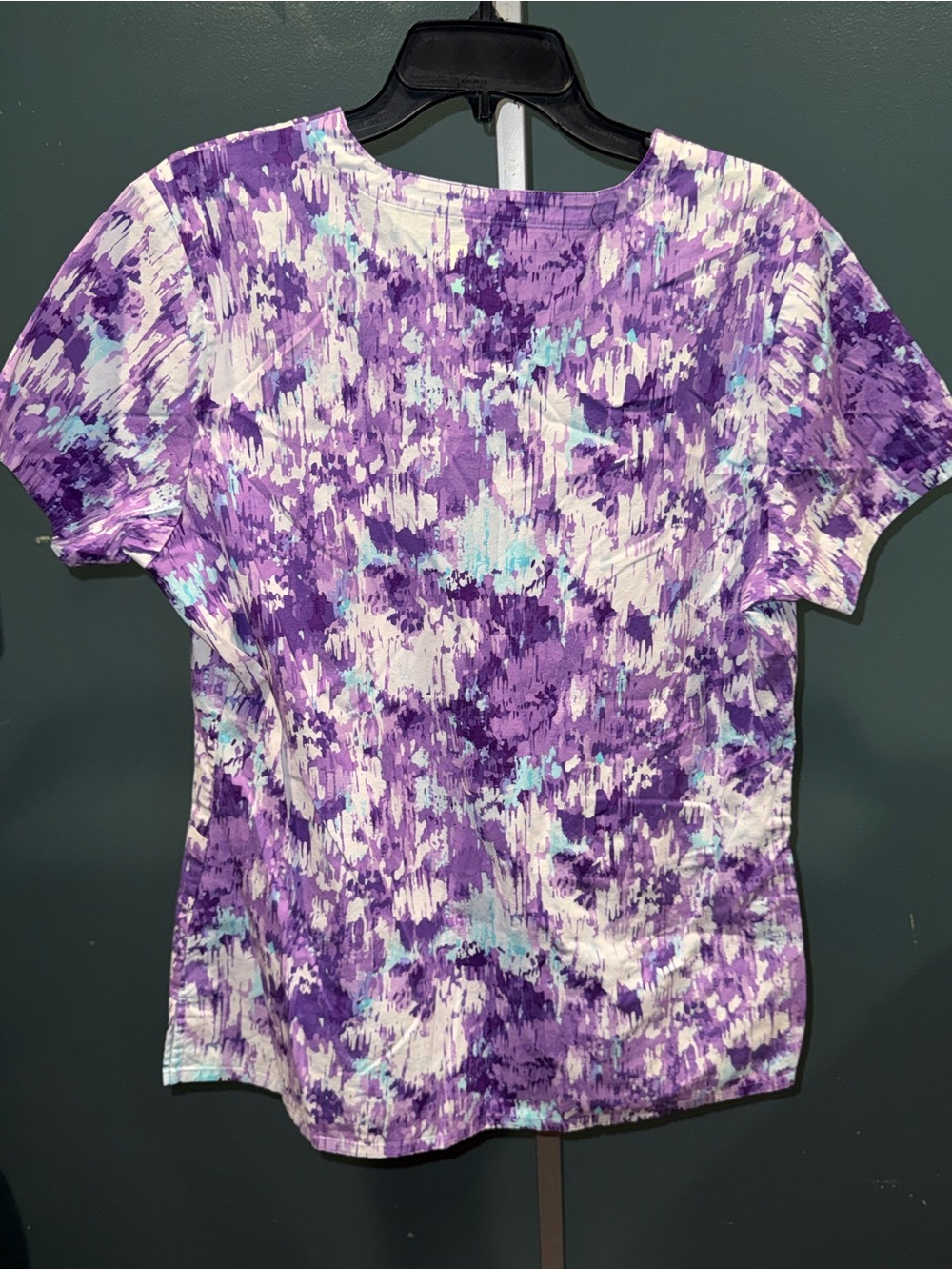 Vibrant Purple Abstract Print Tunic Top - Picture 2 of 3